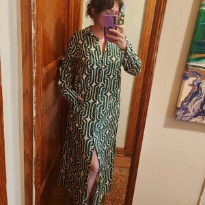 Susan Dress - Green Maxi Dress Anthropologie Velvet By Graham & Spencer Medium